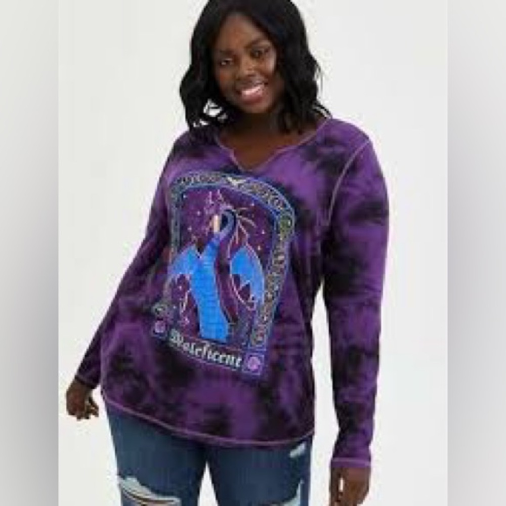 Disney Villains Maleficent Purple tie Dye L/S Graphic Tee Size 6X